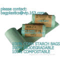 COMPOSTABLE PLASTIC BAGS, Compostable Trash Roll Bags, bioplastic rolled garbage bag